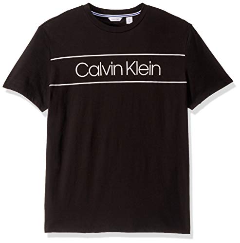 Calvin Klein Men’s Athleisure Logo Crewneck T-Shirt, Black core, Medium ...